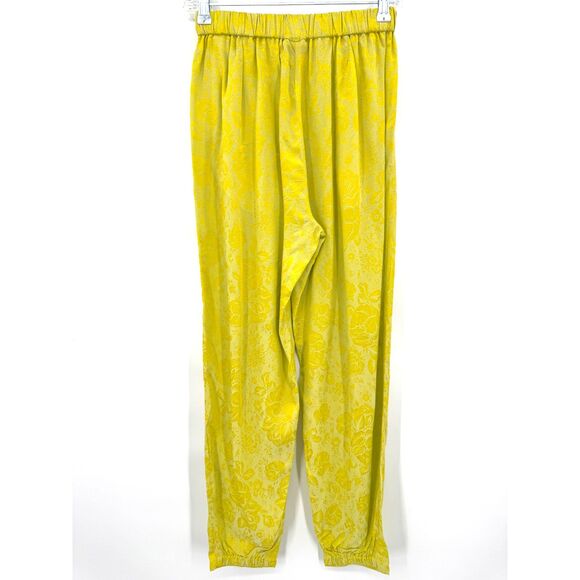 FORTE FORTE Singing Bloom Yellow Floral Pull On Ankle Trouser Pants Sz 4 S Small - Picture 6 of 9